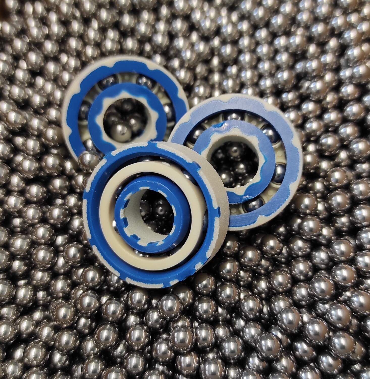 Two component polymer ball bearing