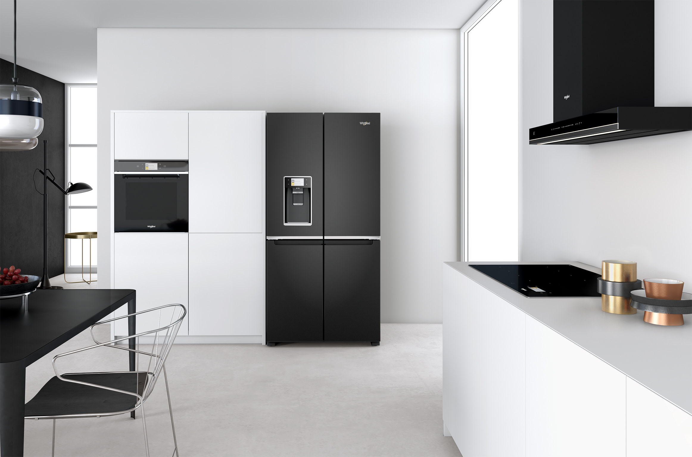 black modern fridge