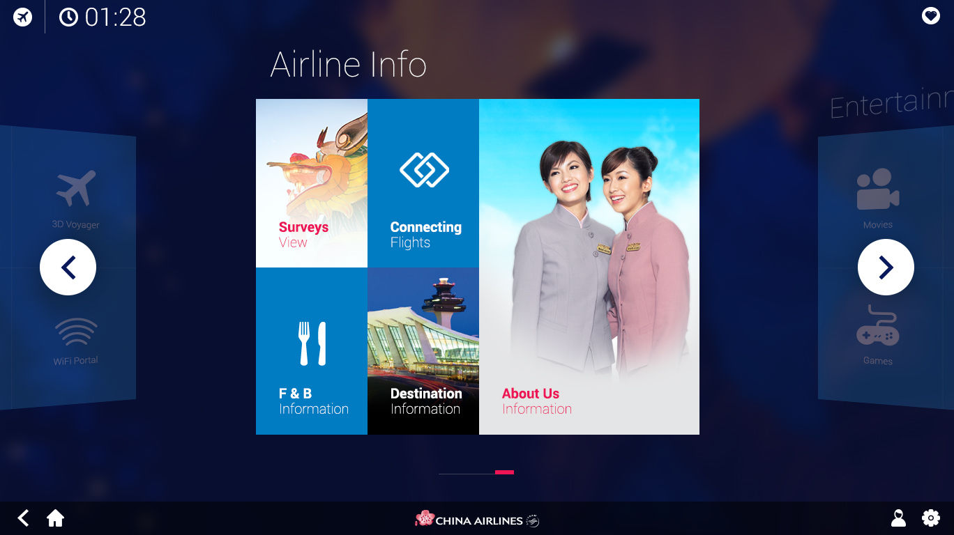 China Airlines IFE GUI