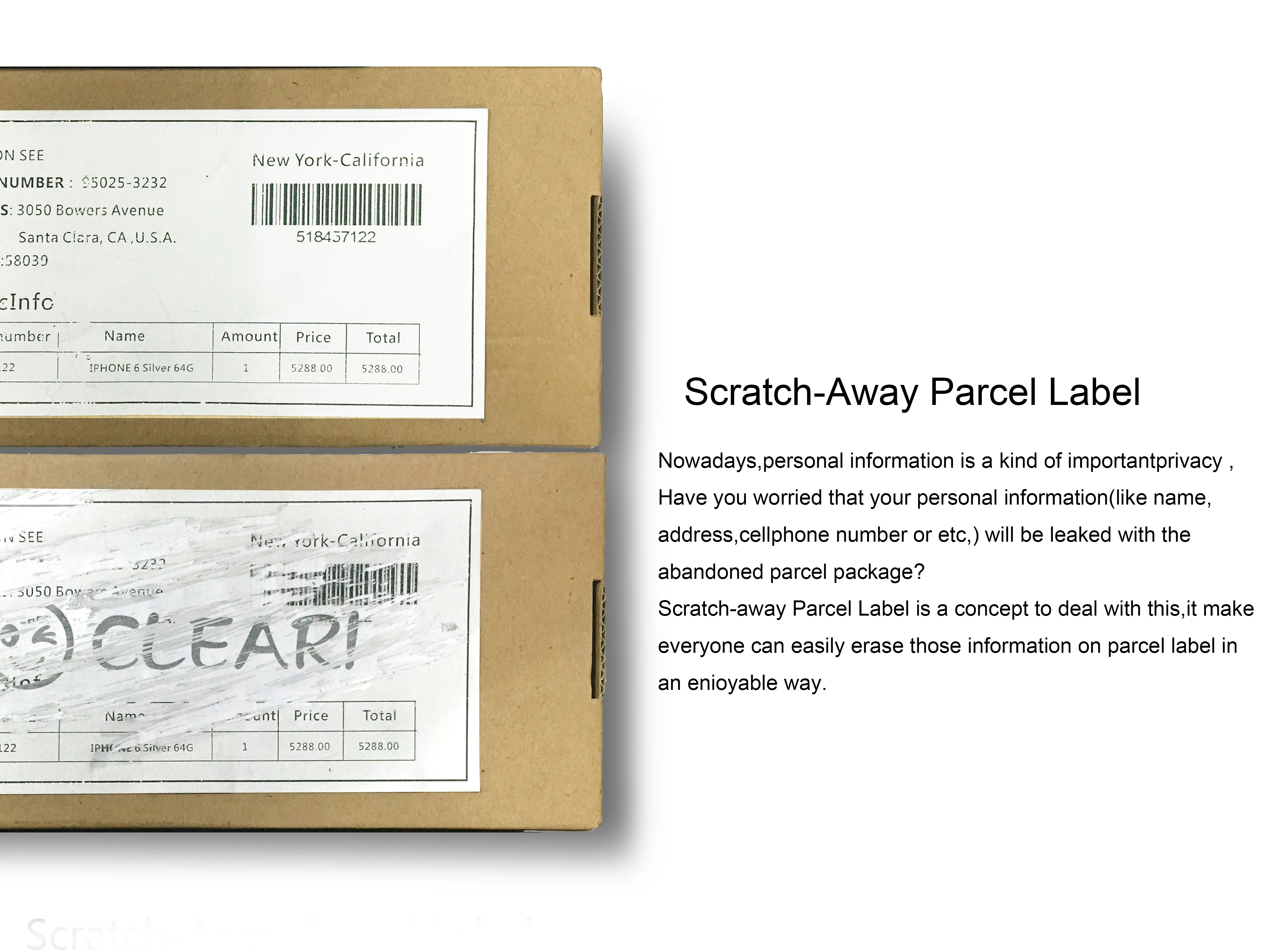 Scratch-Away Parcel Label