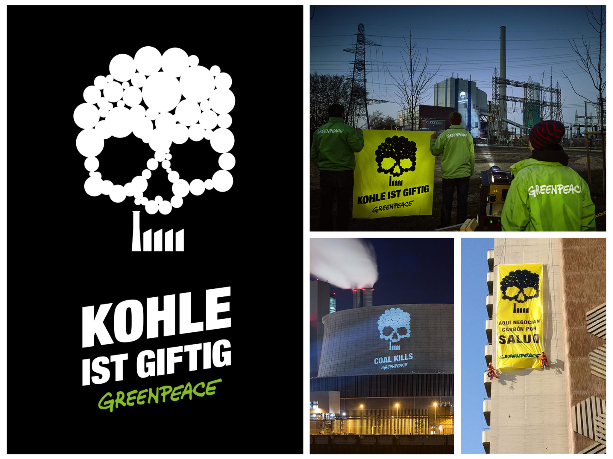 Das Greenpeace Kampagnen-Visual „Kohle ist giftig“